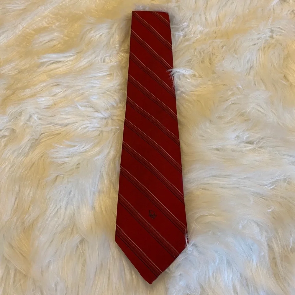 Dior vintage red Dior stripped tie